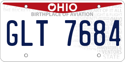 OH license plate GLT7684
