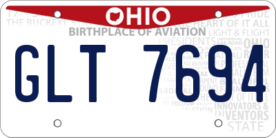 OH license plate GLT7694