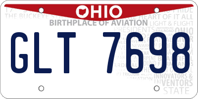 OH license plate GLT7698