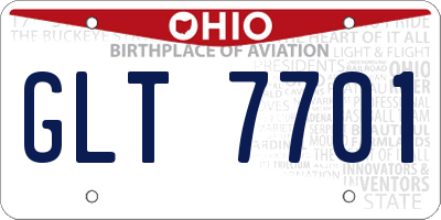 OH license plate GLT7701