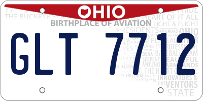 OH license plate GLT7712