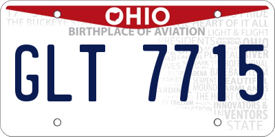 OH license plate GLT7715