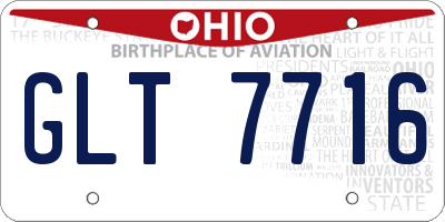 OH license plate GLT7716