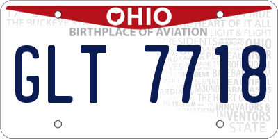 OH license plate GLT7718