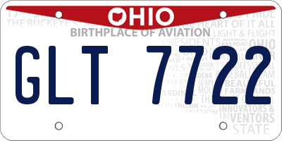 OH license plate GLT7722