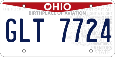 OH license plate GLT7724