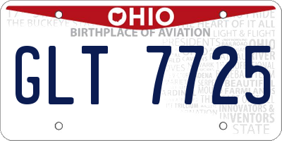 OH license plate GLT7725
