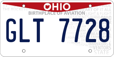 OH license plate GLT7728