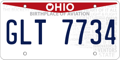 OH license plate GLT7734