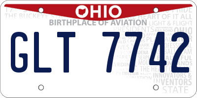 OH license plate GLT7742