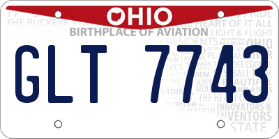 OH license plate GLT7743