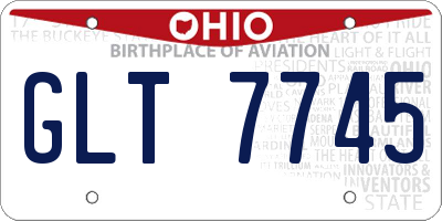 OH license plate GLT7745