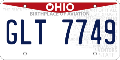 OH license plate GLT7749