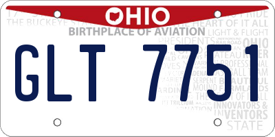 OH license plate GLT7751