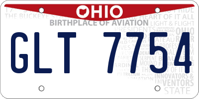 OH license plate GLT7754