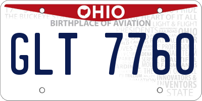 OH license plate GLT7760