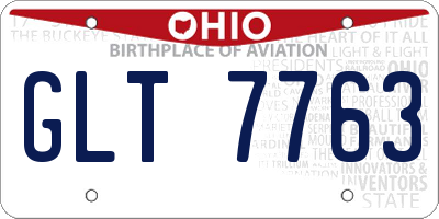 OH license plate GLT7763