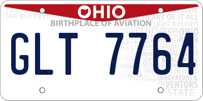 OH license plate GLT7764