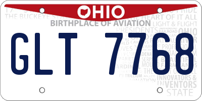 OH license plate GLT7768