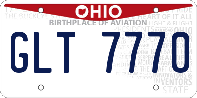 OH license plate GLT7770