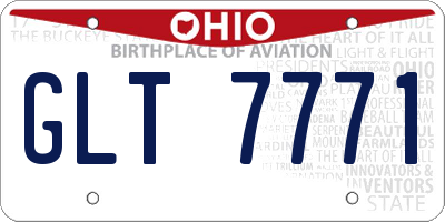 OH license plate GLT7771
