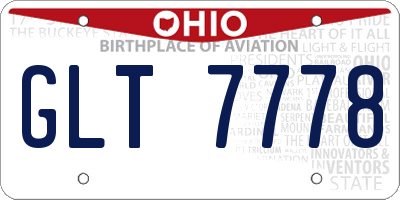OH license plate GLT7778