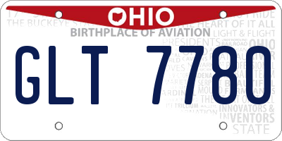 OH license plate GLT7780