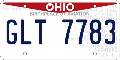 OH license plate GLT7783