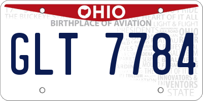 OH license plate GLT7784