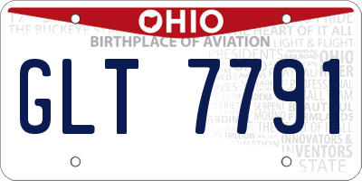 OH license plate GLT7791