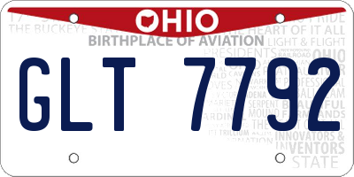 OH license plate GLT7792