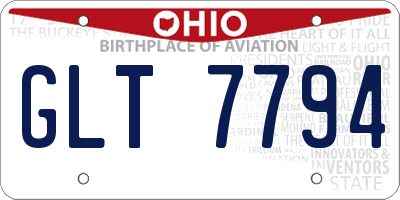 OH license plate GLT7794