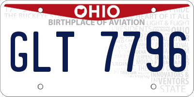 OH license plate GLT7796