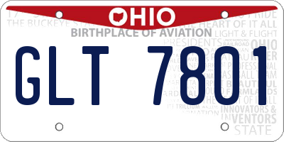 OH license plate GLT7801