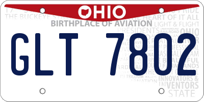 OH license plate GLT7802