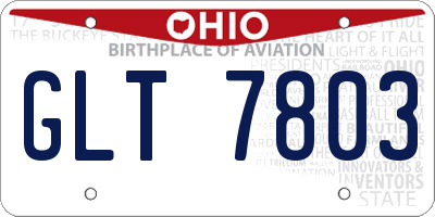 OH license plate GLT7803