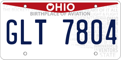 OH license plate GLT7804