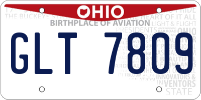 OH license plate GLT7809