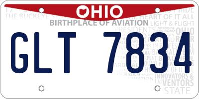 OH license plate GLT7834