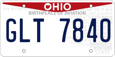 OH license plate GLT7840