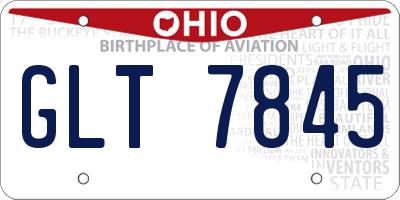 OH license plate GLT7845