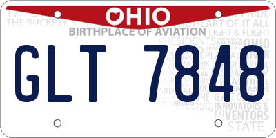 OH license plate GLT7848