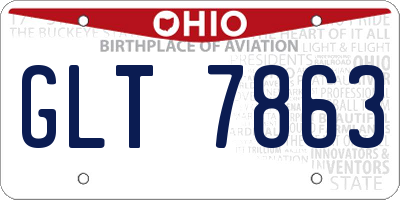 OH license plate GLT7863