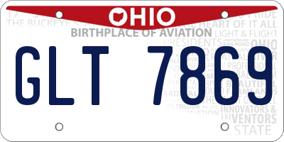 OH license plate GLT7869