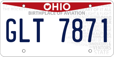 OH license plate GLT7871