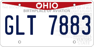 OH license plate GLT7883