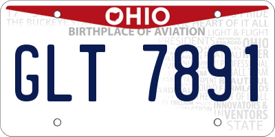 OH license plate GLT7891