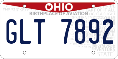 OH license plate GLT7892