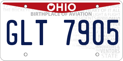 OH license plate GLT7905