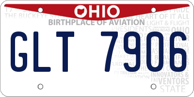 OH license plate GLT7906